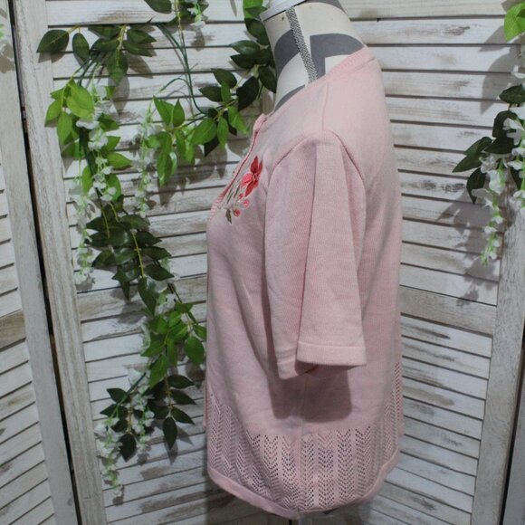 Kathie lee pink button up cardigan - Picture 4 of 6